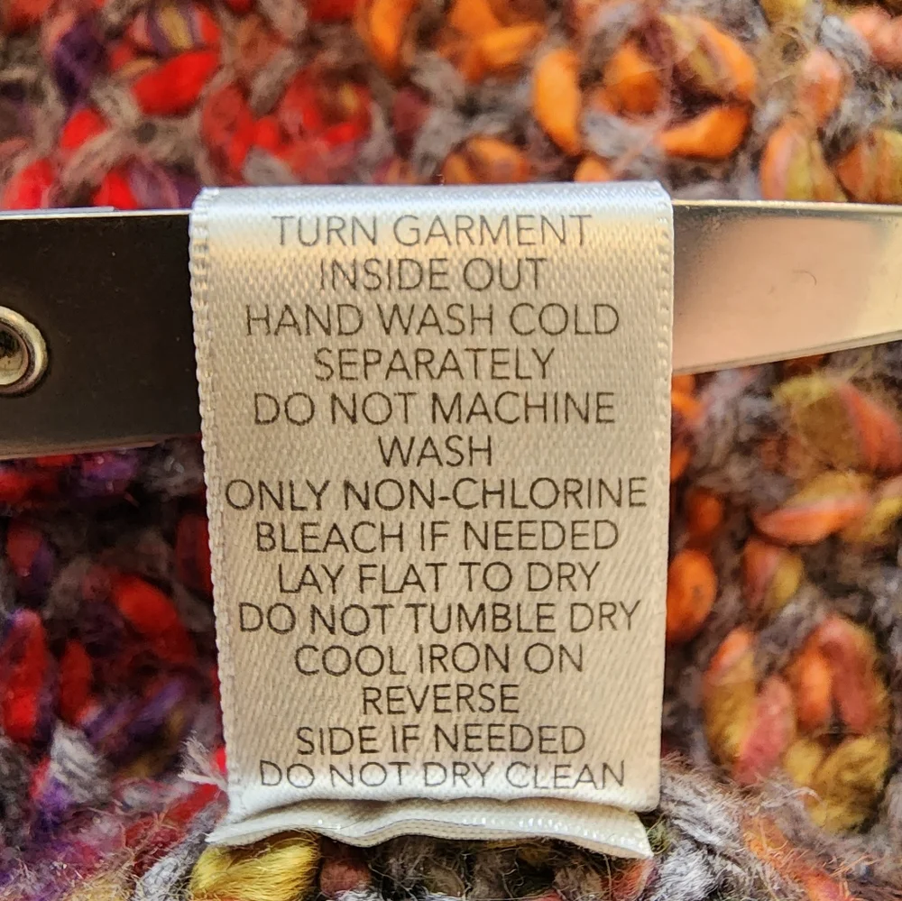 Christopher & Banks  Orange Gray Chunky Knit Long Open Front Cardigan SZ Med - Picture 6 of 7